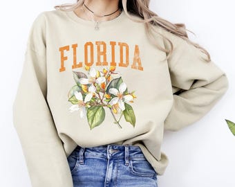 Florida State Flower Rundhals-Sweatshirt, Reisegeschenk
