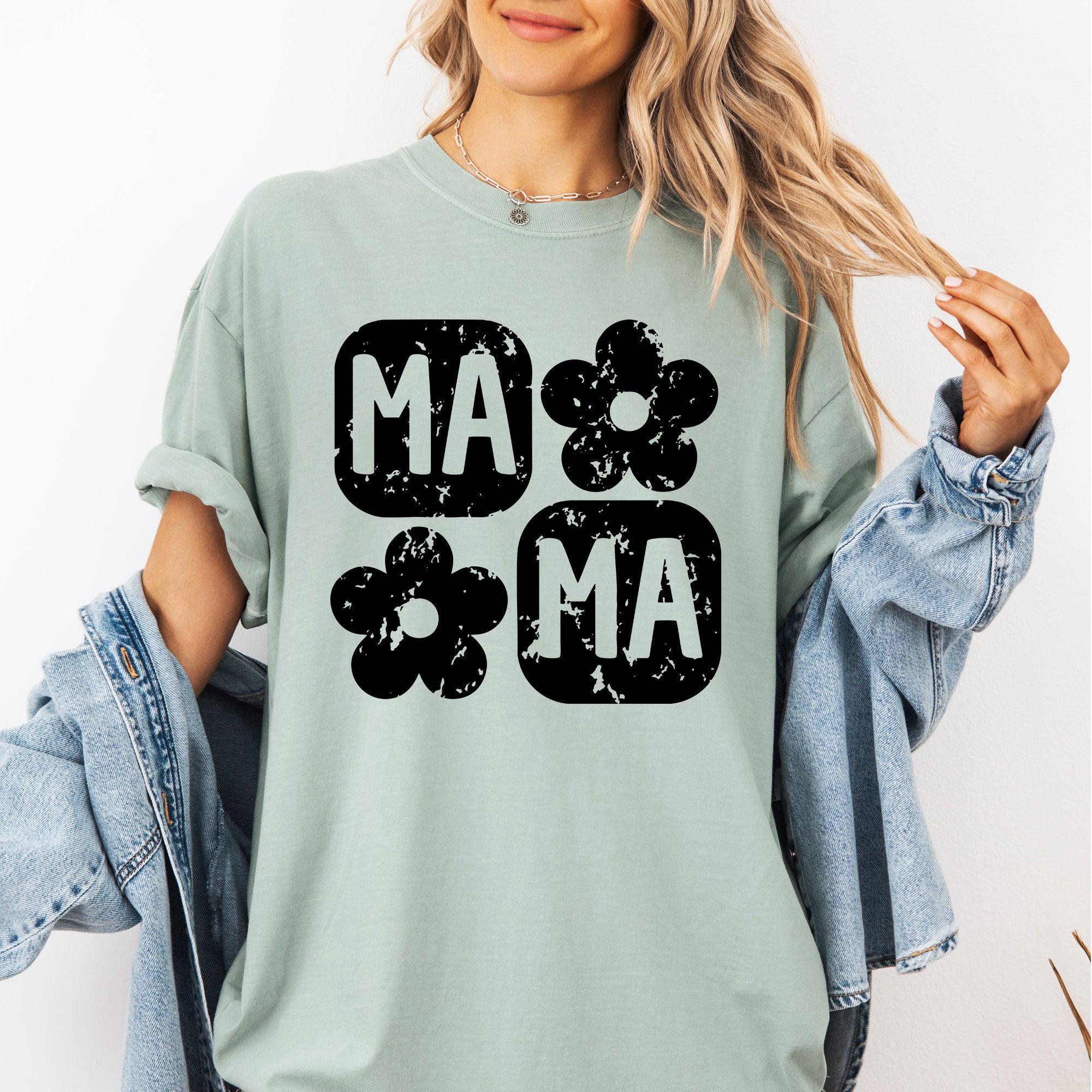 シャツ Retro Floral Mama, Vintage, Mother's Day Tshirt, Comfort Colors