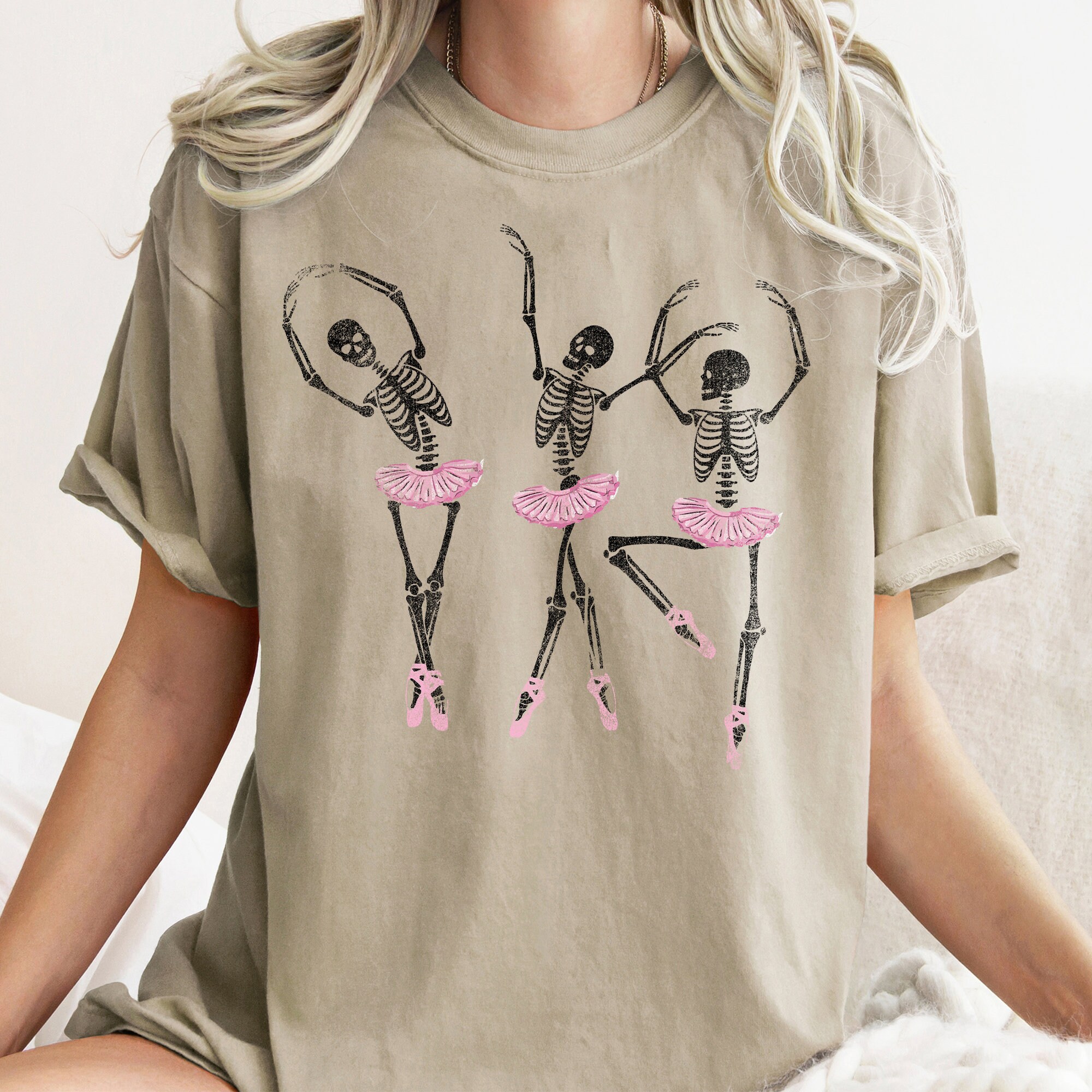 Discover Ballerina Skeletons Shirt,Ghost Shirt,Halloween Skeleton Shirt,Skeleton dance,Happy Halloween,Spooky Season,Skeleton Crewneck,Ballet Shirt