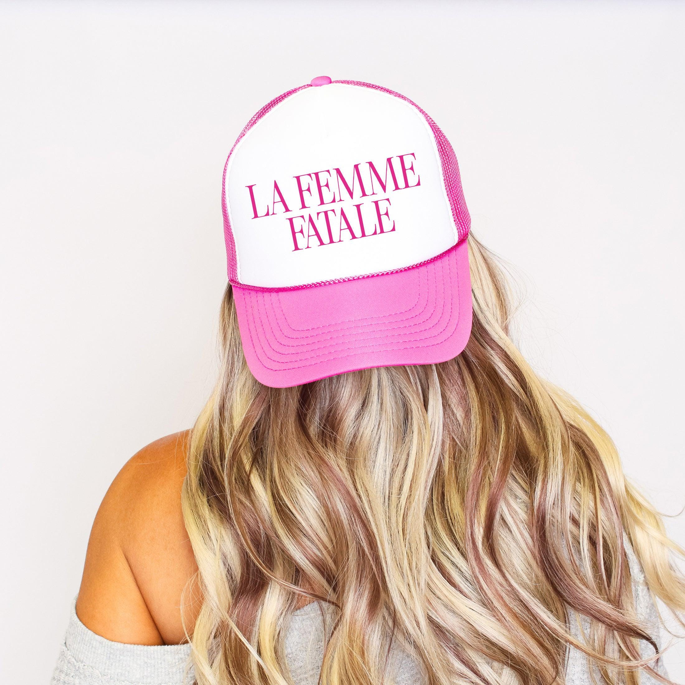 La Femme Fatale, Sassy, Funny, Bright Pink Snapback Trucker Hat - Etsy