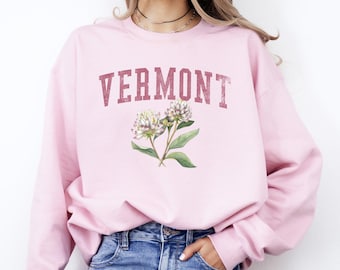 Vermont State Flower Sweatshirt, Reise-Rundhalsausschnitt, State Pride