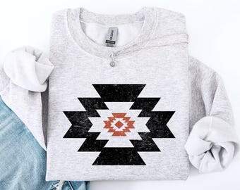 Retro Aztec, Western, Country, Cowboy, Desert Sweatshirt, Crewneck, Crew Neck, Sweater