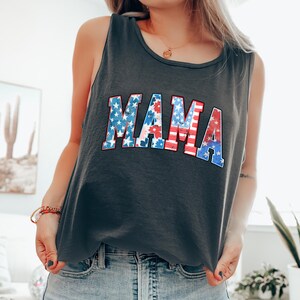 Patriotic Mama, Fourth of July, America, Patriotic, USA Comfort Colors Tank Top