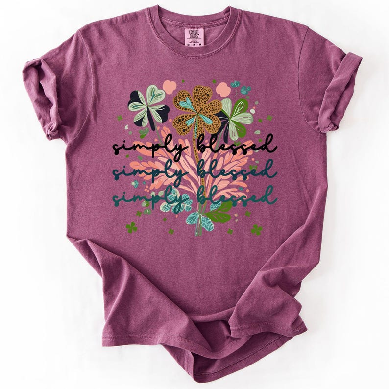 Not Lucky, Simply Blessed, Christian, Faith Based Apparel, Gospel, Comfort Colors T-Shirt image 6