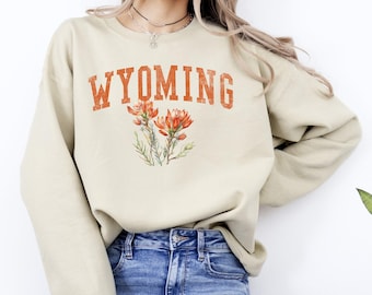 Wyoming State Flower Sweatshirt, Floral Crew Neck