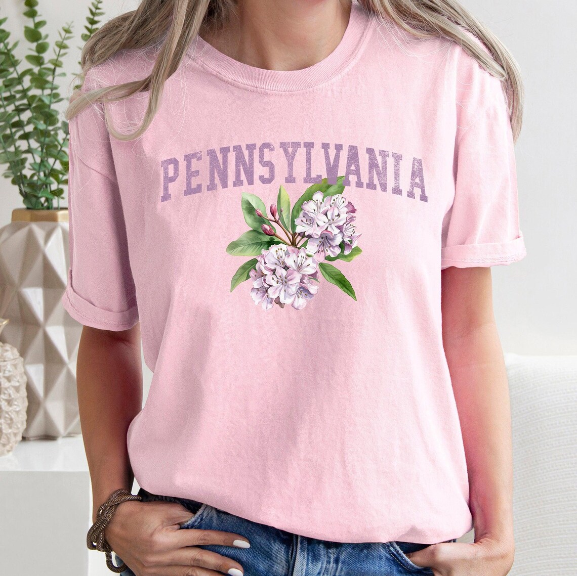 Pennsylvania State Flower Comfort Colors Tshirt, Flower Tee, Botanical