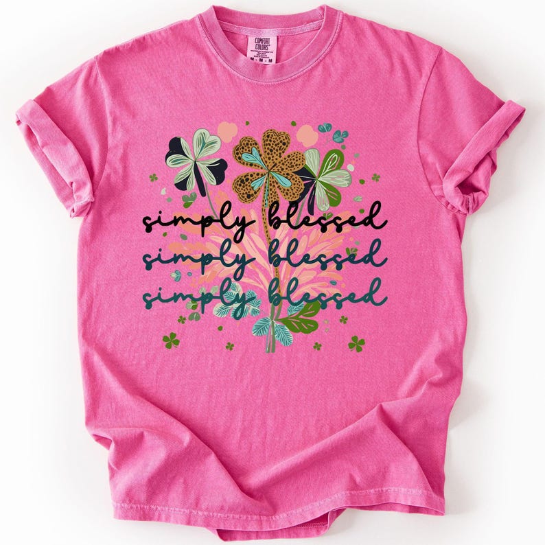 Not Lucky, Simply Blessed, Christian, Faith Based Apparel, Gospel, Comfort Colors T-Shirt image 8