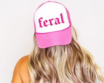Vild, fräck, rolig, ljusrosa Snapback-truckerkeps