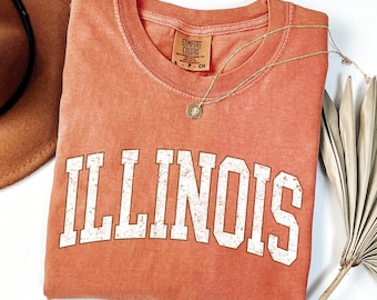 Illinois Football Comfort Colors T-Shirt, Game Day Tee
