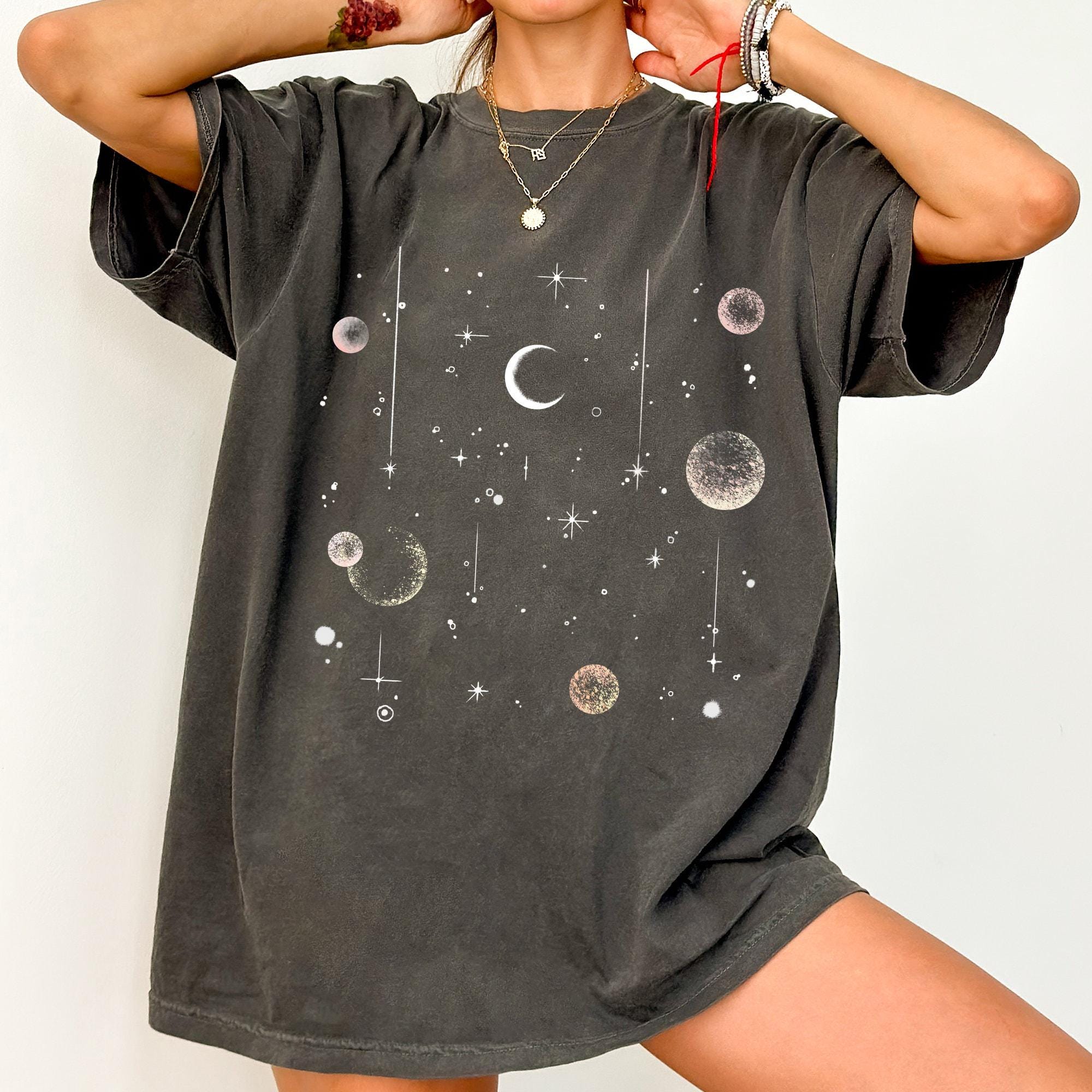 Celestial Moon Phase Comfort Colors T-shirt, Astronomy Graphic Tee