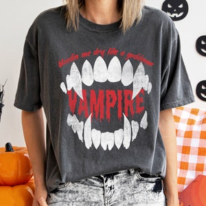 Bleeding Me Dry Vampire Comfort Colors Tee, Distressed Skeleton Oversized Shirt, Vintage, Love, Halloween Tshirt, Vampire, Music Tee