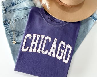 Chicago Football Comfort Colors T-shirt, Game Day Tee