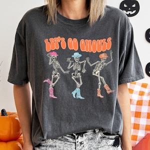 Let&#39;s Go Ghouls shirt,Ghost Tee,Comfort Colors Shirt,Let&#39;s Go Girls,Spooky Season,Vintage Halloween Shirt, Retro Fall Shirt, Fall Shirt