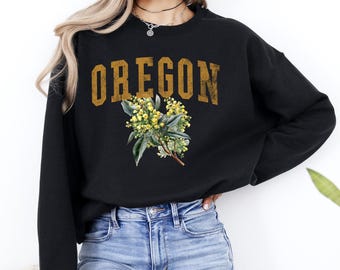 Oregon State Blumen Sweatshirt, Gildan Rundhalsausschnitt