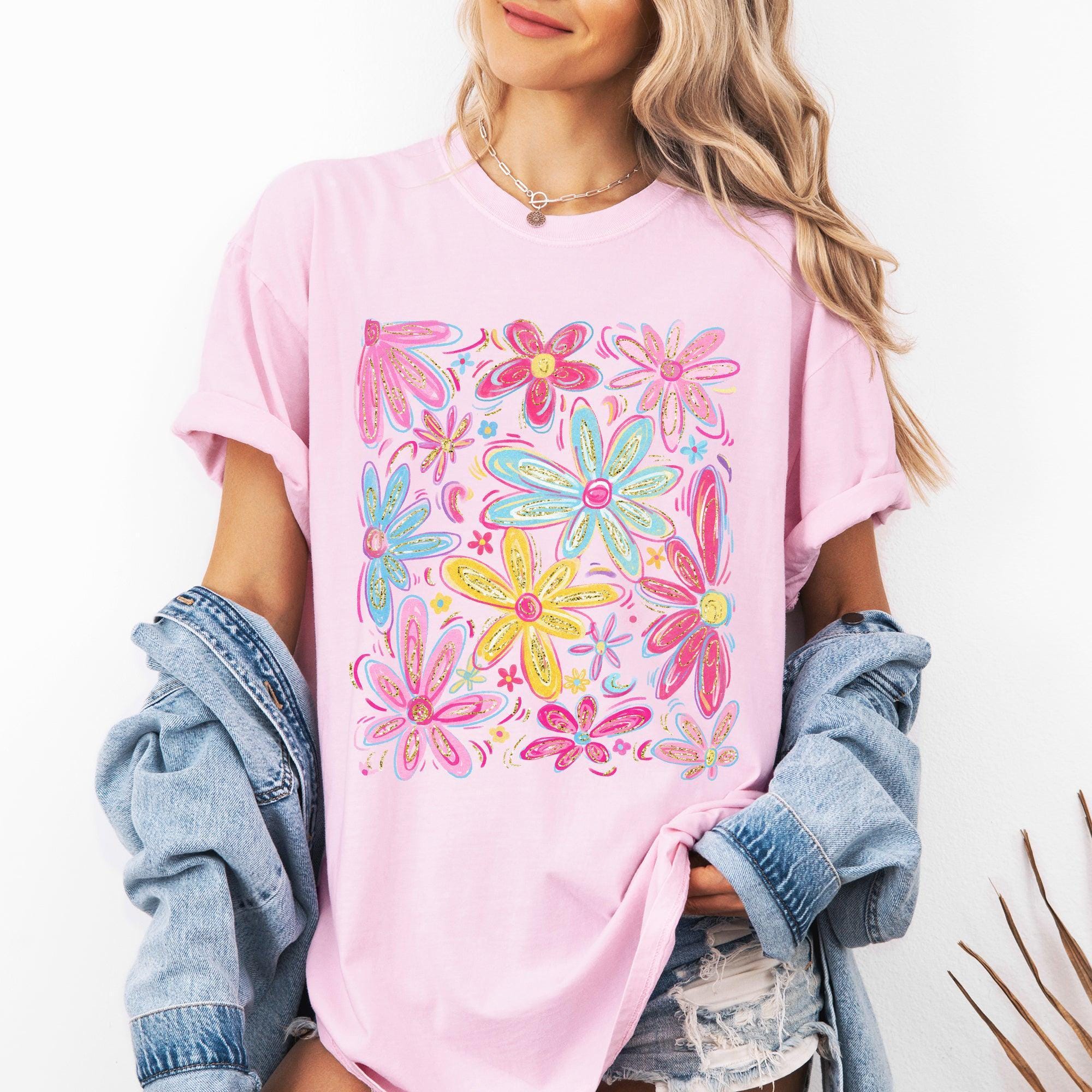 Spring Color Shirts Retro Floral Colorful Pastel Spring Comfort Colors T-shirt - Etsy