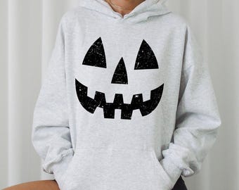 Jack-O-Lantern-tröja, pumpa, pumpaansikte, Halloween, läskig, bus-or-treat-kostym, häxtröja, luvtröja