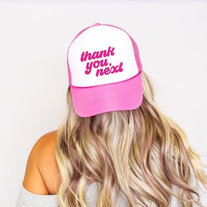 Thank You Next, Sassy, Funny, Bright Pink Snapback Trucker Hat