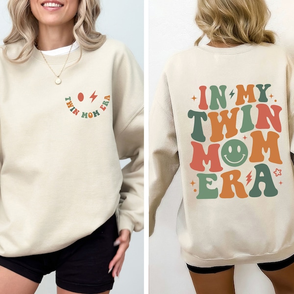 In My Twin Mom Era Sweatshirt, Twin Mama Comfort Colors Tshirt, Twin Mom Club, Twin Mom Tshirt, New Mom Gift, Gender Reveal, Pregnant, Baby