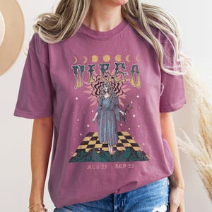 Camiseta del zodiaco Virgo, camisa celestial vintage, colores cómodos imagen 5
