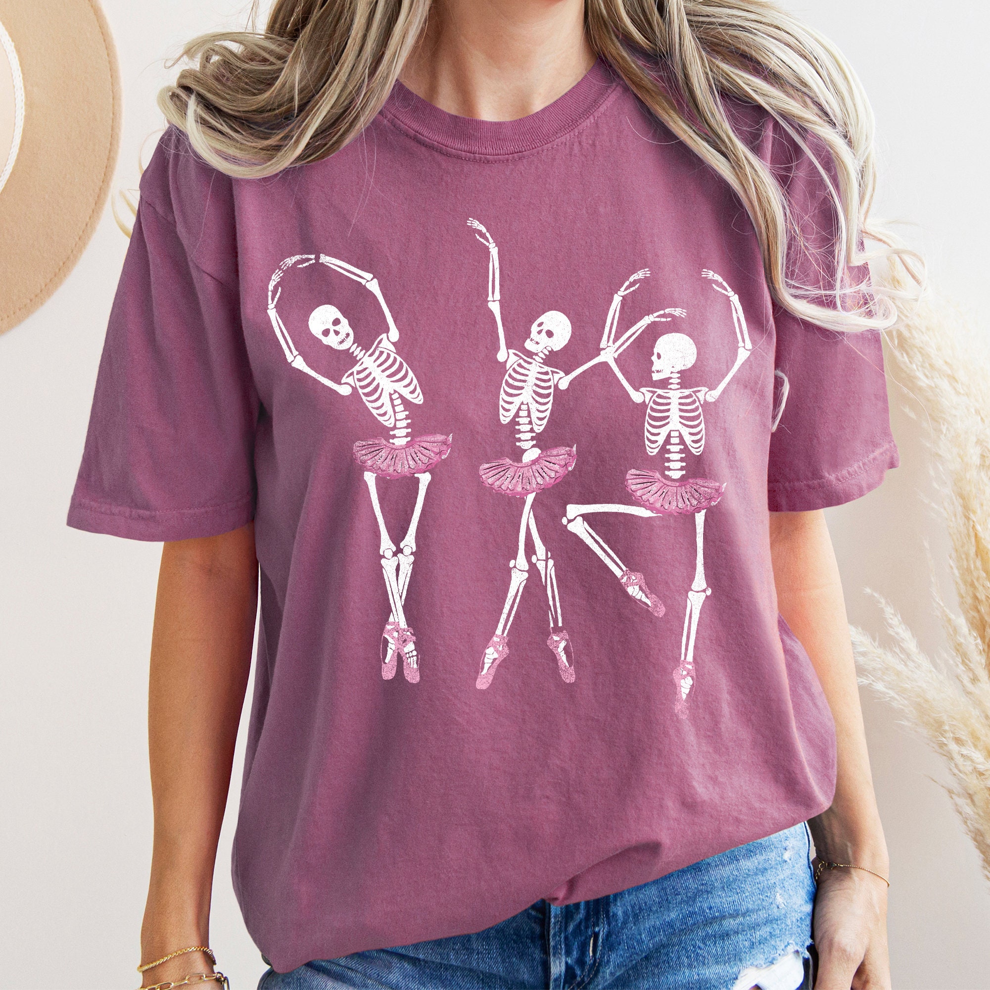Discover Ballerina Skeletons Shirt,Ghost Shirt,Halloween Skeleton Shirt,Skeleton dance,Happy Halloween,Spooky Season,Skeleton Crewneck,Ballet Shirt