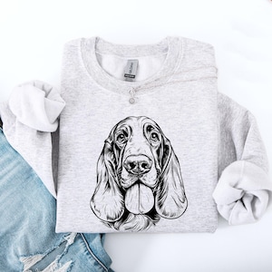Basset Hound, Pet, Dog Breed Sweatshirt, Animal Lover Sweater, Crewneck, Crew Neck