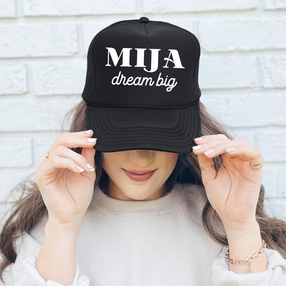 Mija Dream Big, Sassy, Funny, Black Snapback Trucker Hat, Otto
