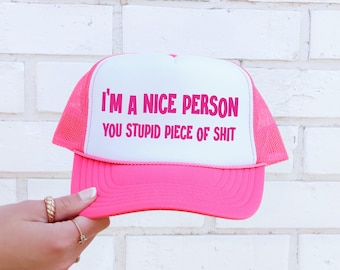 Grappige pittige roze truckerhoed, grafische snapbackpet