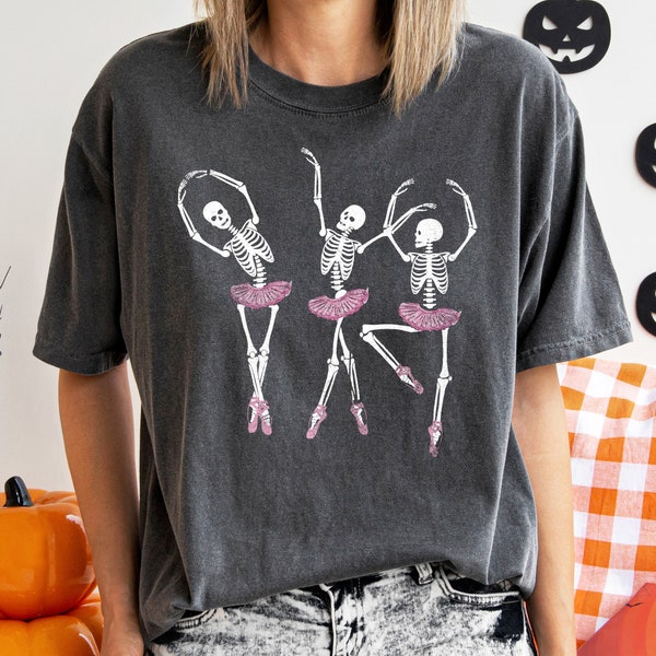 Ballerina Skeletons Shirt,Ghost Shirt,Halloween Skeleton Shirt,Skeleton dance,Happy Halloween,Spooky Season,Skeleton Crewneck,Ballet Shirt