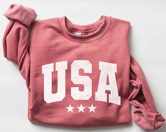 USA, Stars, Retro, Patriotic, America, 4th of July Sweatshirt, Crewneck, Crew Neck, Sweater, USA