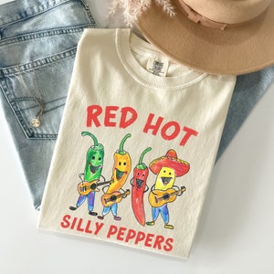 Silly Peppers Comfort Colors Tee, Red Hot Music Tshirt, Aesthetic, Meme, Funny, Concert, Music, Band, Chili Peppers, Hot Peppers