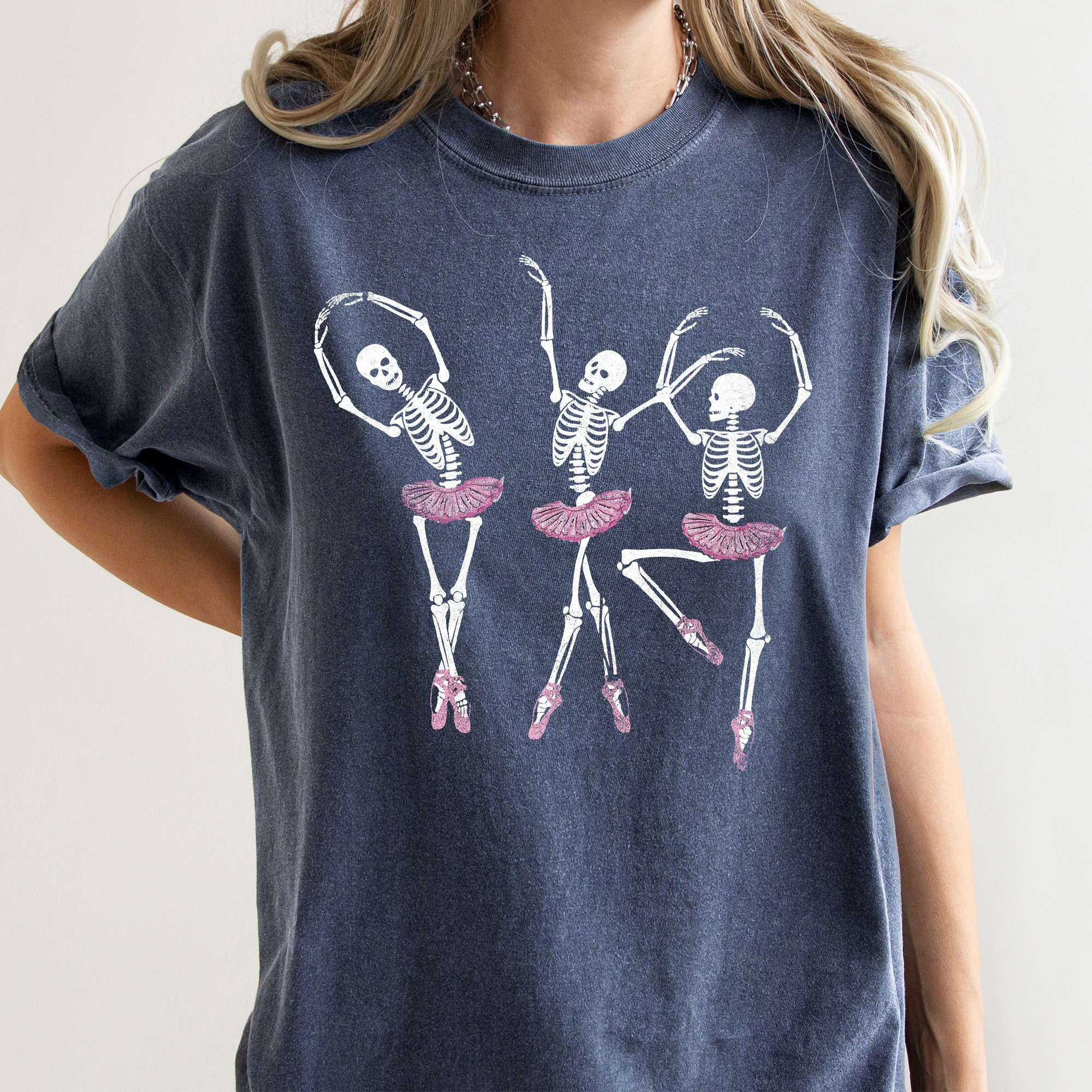 Discover Ballerina Skeletons Shirt,Ghost Shirt,Halloween Skeleton Shirt,Skeleton dance,Happy Halloween,Spooky Season,Skeleton Crewneck,Ballet Shirt