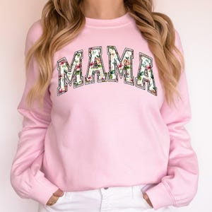 Mama, Floral, Chinoiserie, Coquette, Varsity, Mother's Day Sweatshirt, Crew Neck, Sweater, Mom Gift, Sweater, Crew Neck, Mom Gift