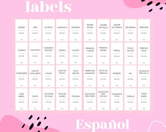 Spanish Spice Jar Labels
