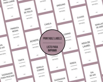 Spice labels - Spanish labels - Minimal Design - Ready for print