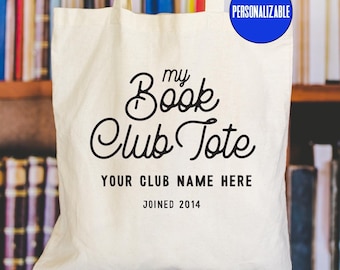 Personalized Book Club Tote Bag: Literary Gift