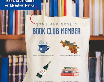 Personalized Book Club Canvas Tote Bag: Literary Gift