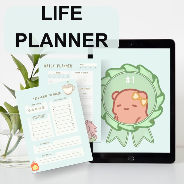 Ultimate Life Organization Undated Planner | Notability GoodNotes PDF Digital Planner, Cute Printable Weekly Monthly Digital Planner