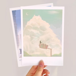 Impresiones de postales de anime estéticas lofi: impresiones de anime, impresiones de arte minimalista, anime de estudio suave, impresión de arte de manga de anime, arte de pared estético