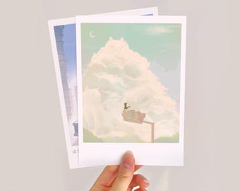 Aesthetic Lofi Anime Postcard Prints: Anime Prints, Minimalist Art Prints, Soft Studio Anime, Anime Manga Art Print, Aesthetic Wall Art