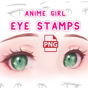アニメの目 PNG ブラシ セット - 女の子の目スタンプ ブラシ パック iPad、デジタル描画ソフト ブラシ セット 線画、PNG スタンプ ガイド ブラシ、IBIS スタンプ