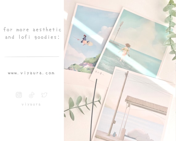 Aesthetic Playlist Cute Postcard Prints: Lofi Kawaii Prints