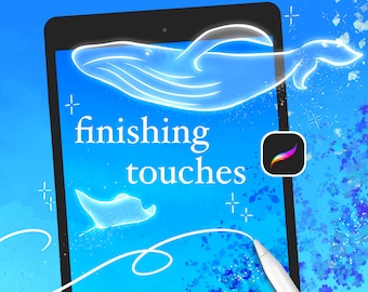 Finishing Touches Brushes and Stamps Set - Background Sparkle Brushes Stamp iPad, Digital Drawing Procreate Brushes, Glitter Lace Brush