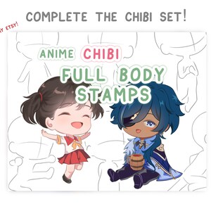 Anime Chibi Head Stamp Procreate Brush Set - Head Guide Stamp Brush ...