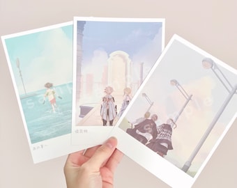 Aesthetic Anime Postcard Prints: Anime Prints, Minimalist Art Prints