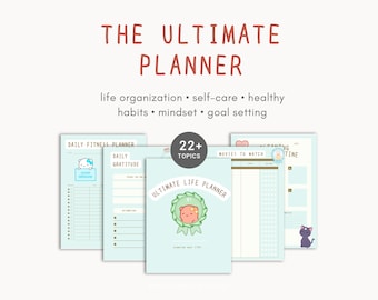 Ultimate Life Organization Undated Planner | Notability GoodNotes PDF Digital Planner, Cute Printable Weekly Monthly Digital Planner