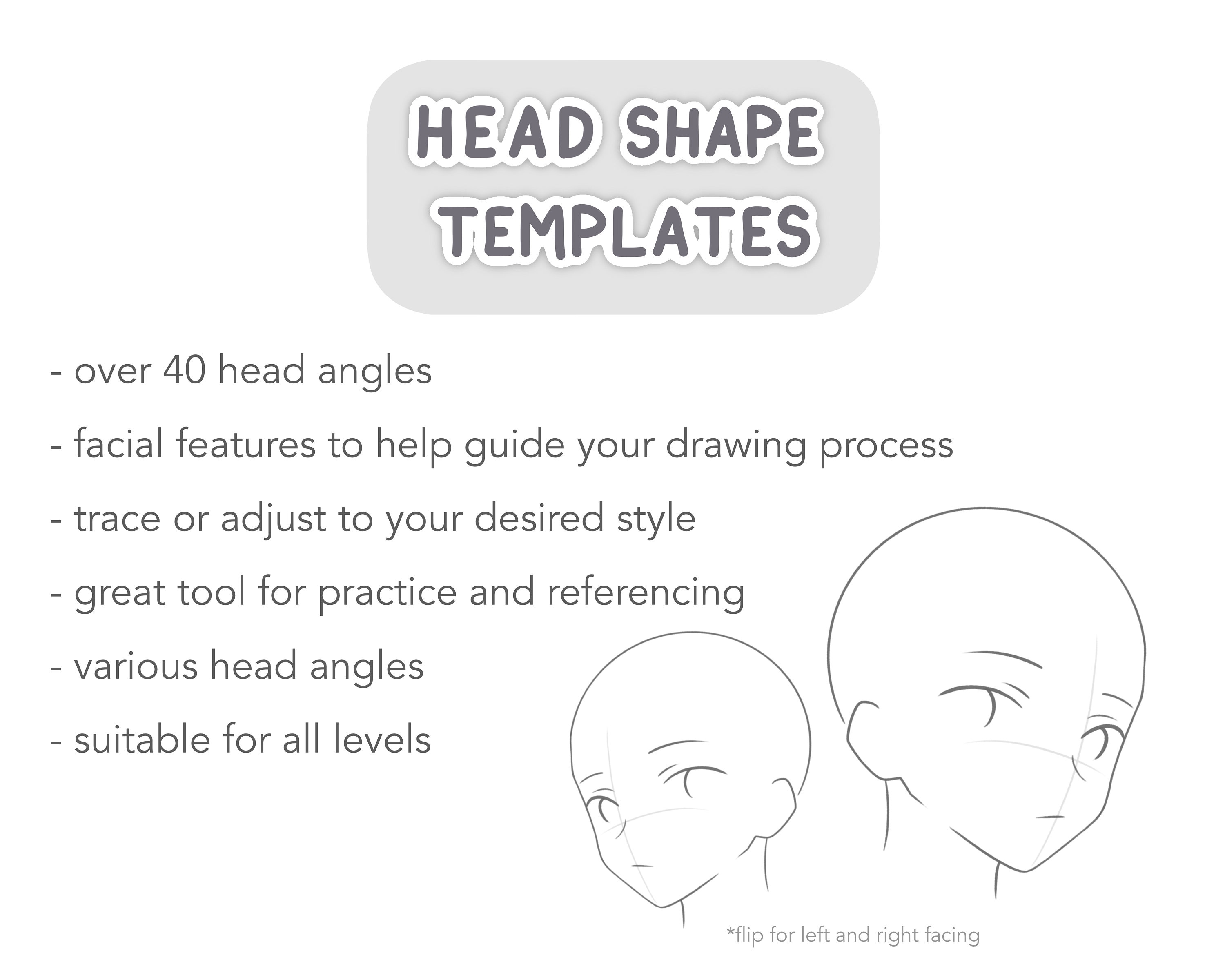 Anime Style Head Stamp PNG Brush Set - Head Guide Stamp Brush Pack Ipad ...