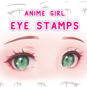 Anime Eyes Procreate Brush Set - Girl Eye Stamps Brush Pack iPad, Digital Drawing Soft Brush Set Soft Lineart, Procreate Stamp Guide Brushes