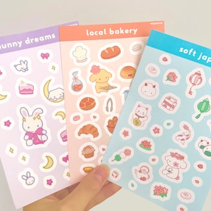 Cute Sticker Sheet - Planner Journal Stickers Soft Anime, Cute Kawaii Sticker, Bullet Journal Laptop Scrapbooking Decal Sticker Sheets