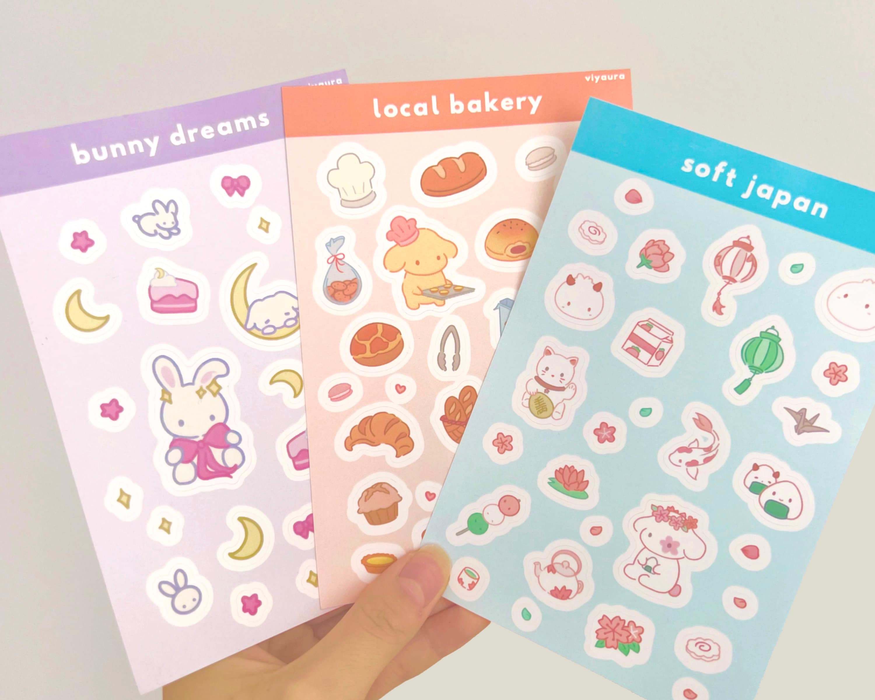 Cute Sticker Sheet - Planner Journal Stickers Soft Anime, Cute Kawaii Sticker, Bullet Journal Laptop Scrapbooking Decal Sticker Sheets