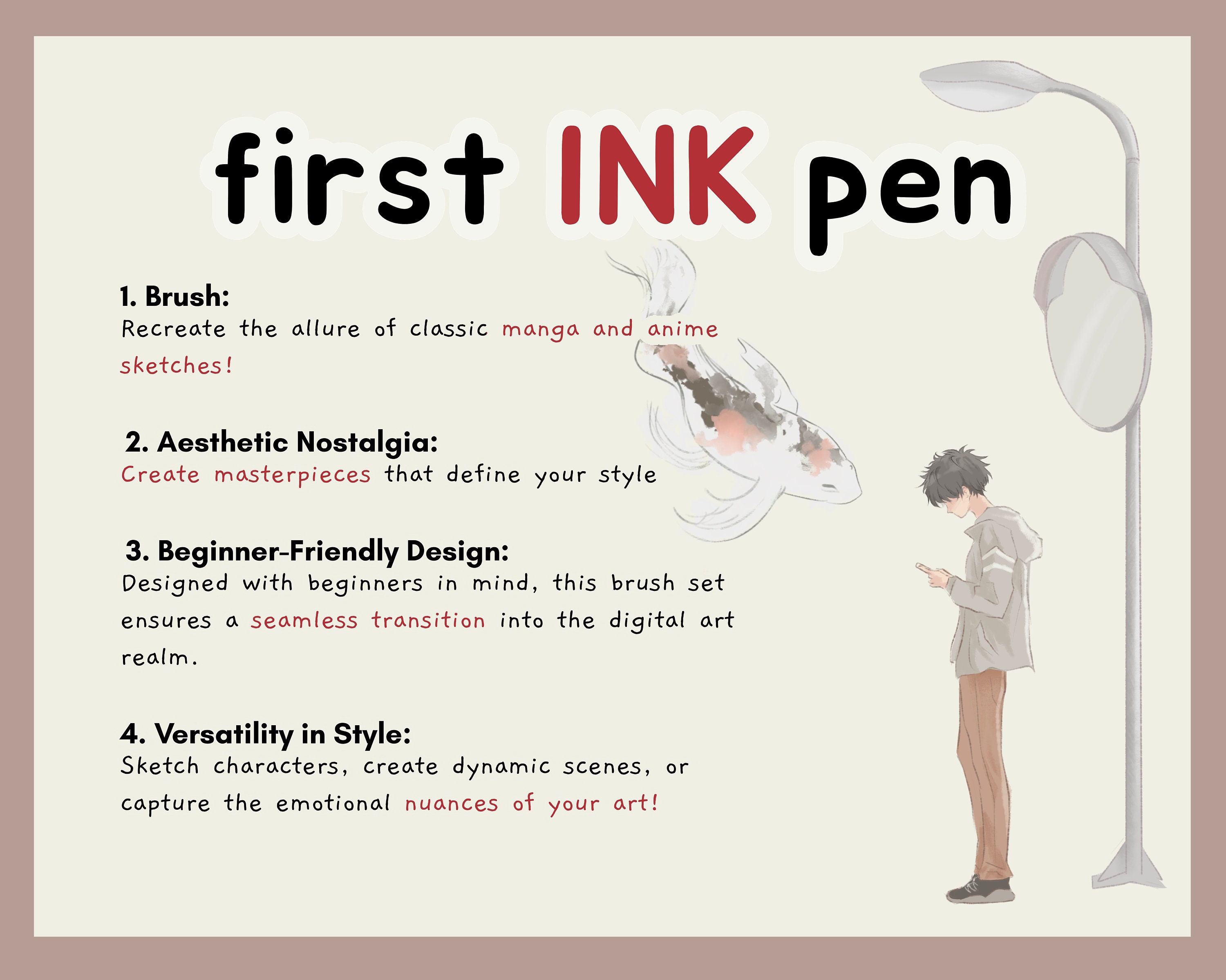 First Ink Pen Anime Brush Set - Lineart and Color Brush Pack Ipad ...